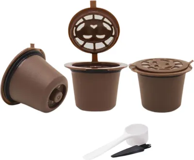 Produktbild von Nachfüllbare Espresso-Kaffeekapsel, Kaffeefilter, kein Verschütten, wiederverwendbare Espressopads mit Löffelbürste, Werkzeug zum Nachfüllen von Kaffeekapseln