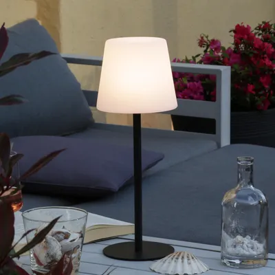 Produktbild von LED Garten Tischlampe - 4 Helligkeitsstufen - 2 Höhen - H: 40cm - wiederaufladbar per USB - f. Außen