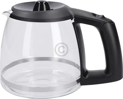 A close-up studio shot of a coffee pot carafe.