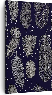 Produktbild von Bild auf Leinwand - Leinwandbild - Einteilig - Federn Grafiken Gliederung - 45x80cm - Wand Bild - Wanddeko - Wandbilder - Leinwanddruck - Bilder - Wanddekoration - Leinwand bilder - PA45x80-4244