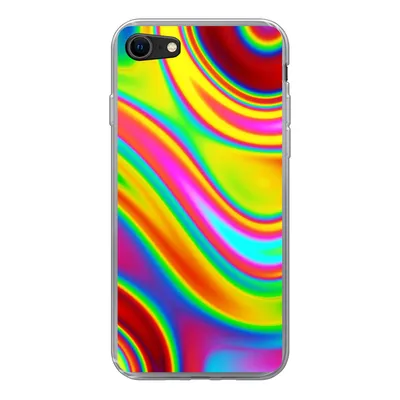 Produktbild von MuchoWow® Handyhülle Schutzhülle Hülle für iPhone SE 2022 Kunst - Wellen - Farben - Psychedelisch Silikon Softcase Handy Hülle - Schutzhülle