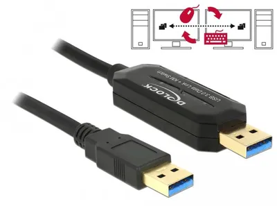 Produktbild von DeLOCK 1.5m, USB 3.0-A - USB 3.0-A, 1,5 m, USB A, USB A, USB 3.2 Gen 1 (3.1 Gen 1), Männlich/Männlich, Schwarz