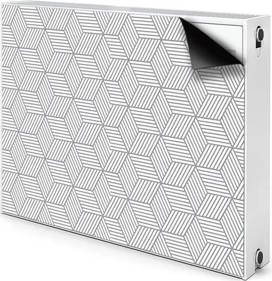 Produktbild von Magnet Heizkörper Heizkörper-Abdeckung Heizkörperabdeckung 90x60 cm  - Grau, Würfel, 3D