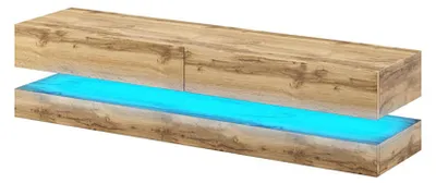 Image de Lowboard Fly armoire basse TV 140cm chêne wotan avec LED