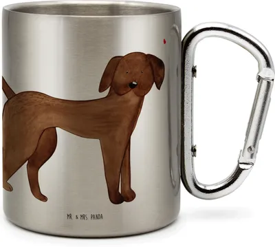 Produktbild von Mr. & Mrs. Panda Teetasse Hund Dogge - Transparent - Geschenk, Thermobecher, Herz, Süß, thermotasse, Campingbecher, Trinkbecher Edelstahl, Isolierbecher, Sprüche, Hunde