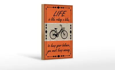 Produktbild von Holzschild Spruch 12x18cm Life is like riding a bike