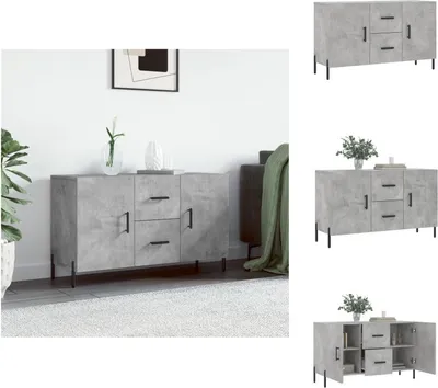 Image de vidaXL Sideboard gris béton 100x36x60 cm Bois composite - Sideboards