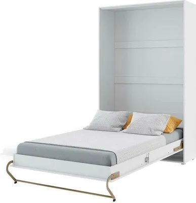 Produktbild von Nástenná posteľ Sklápacia posteľ CONCEPT PRO CP-02 Vertical 120x200 WHITE HIGH GLOSS Nástenná sklápacia posteľ, sklápacia šatníková posteľ, šatníková skriňa s integrovanou sklápacou posteľou, funkčná posteľ vrátane lamelového roštu