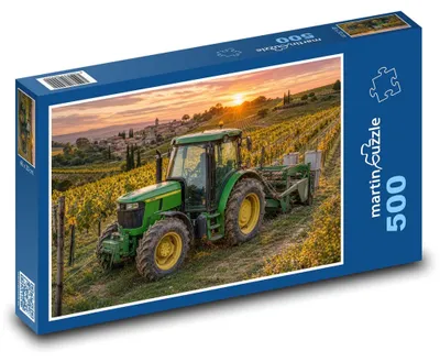 Obrázek produktu pro Puzzle 500 Traktor ve vinici zapadá - martinpuzzle