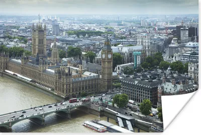 Produktbild von MuchoWow® Poster Luftaufnahme von London und Big Ben 120x80 cm - Bilder