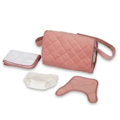 Produktbild von Mamamemo – Puppen-Wickeltasche aus Cord mit Zubehör – Rosa