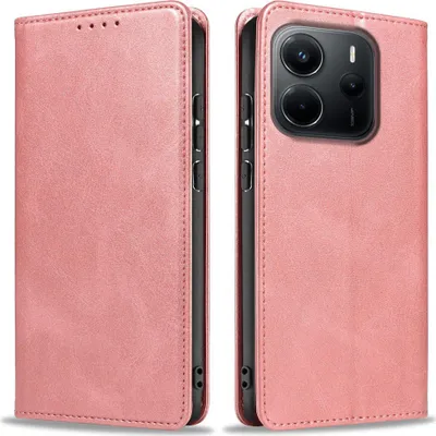 Produktbild von Handyhülle für Xiaomi Redmi Note 14 5G Kunstleder Flip Cover Hülle Handytasche Case Kartenfach Farbe: Rosa