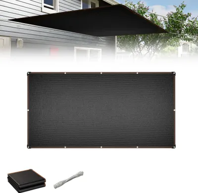 Produktbild von LZQ Sonnensegel 2x4m Rechteckig – 95% UV-Schutz, Wasserdicht, HDPE 150g/m², Inkl. Befestigungsseilen – Anthrazit für Garten, Balkon, Terrasse