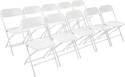 Produktbild von Bolero leichtgewichtige Klappstühle weiß (10 Stück)