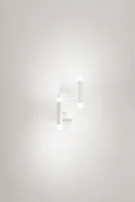 Produktbild von LED-Wandleuchte aus mattweißem Metall, modernes Design mit satiniertem Diffusor, 12 W, 3000 K, dimmbar für die Innenbeleuchtung - Perenz
