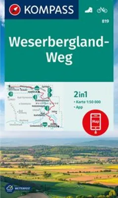 Immagine prodotto di Carta escursionistica KOMPASS 819 Sentiero del Weserbergland 1:50.000
