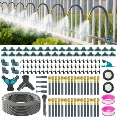 Image de Systèmes d'irrigation automatiques pour jardin et balcon, comprenant un système d'irrigation goutte à goutte complet avec tous les accessoires nécessaires