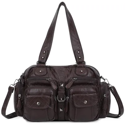 Produktbild von Solidchoice – Große Umhängetasche aus Kunstleder, weiche Hobo-Tasche für Damen