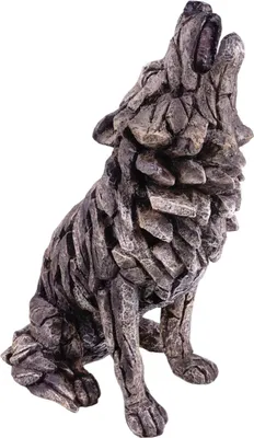 Produktbild von Kremers Schatzkiste Heulender Wolf Skulptur Große Wolf Dekofigur aus Polyresin