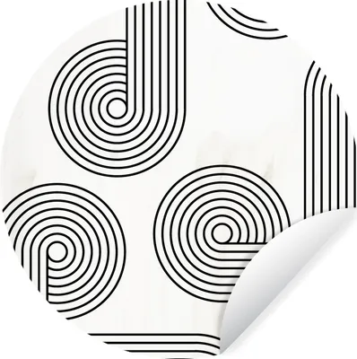 Produktbild von MuchoWow® Runde Wandtattoo - Wandsticker Tapete Aufkleber Kunst - Abstrakt - Kreis Ø 100 cm Selbstklebend und Repositionierbar - Wandaufkleber - Kreis - Tapetenkreis - Wandbild rund - Schlafzimmerdekoration - Wanddeko - runde Tapete - Kunst für zu Hause