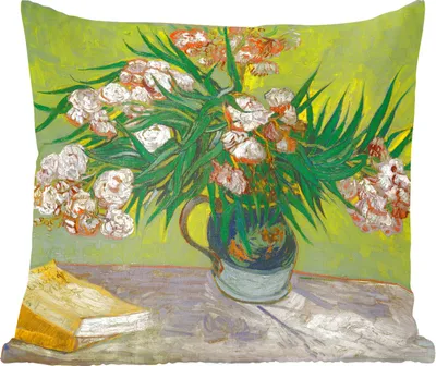 Produktbild von MuchoWow® Zierkissen Sofakissen Wohnzimmer Dekokissen 45x45 cm Der Oleander - Gemälde von Vincent van Gogh - Schlafpolster - Polster für das Sofa