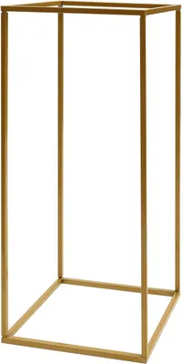 Obrázok produktu pre Sada 5 stojanov na kvety – kovové dekoratívne stĺpy vhodné na svadbu a oslavu – štvorcová základňa 28x28x60 cm – zlatá farba