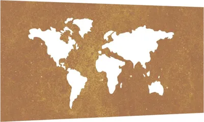 Obrázok produktu pre vidaXL Záhradná nástenná dekorácia 105x55 cm Corten Steel World Map Design