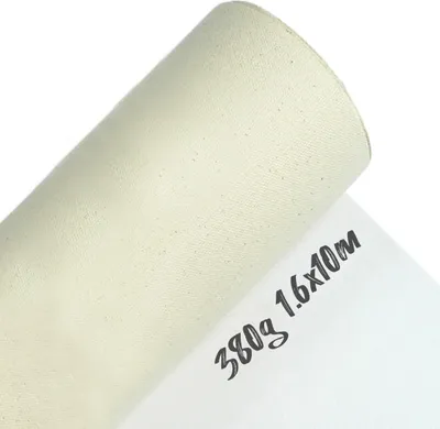 Obrázok produktu pre Phoenix maliarske plátno v rolke 1,60 x 10 m – 380 g/m² – 100 % bavlna – 3-násobne základované – extra široké pre veľké formáty – plátno biele