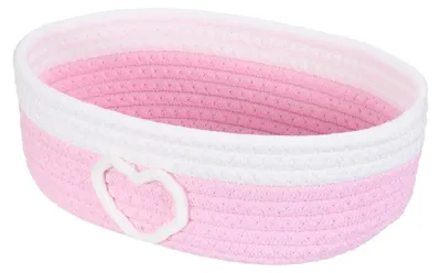 Image de Solidchoice - Petit panier de rangement en tissu de coton, dimensions : 28,5 x 17 x 8,9 cm