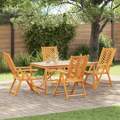 Produktbild von 5-teiliges Garten Esszimmer Set Massivholz Akazie, Design Gartentische Neu