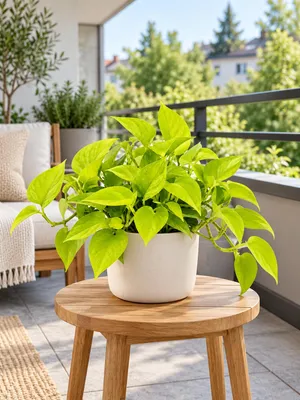Zdjęcie produktu dla Efeutute złocista (Pothos) – ok. 20 cm – Epipremnum aureum, łatwa w uprawie roślina doniczkowa, pnącze o zielono-złotych liściach, idealna do zawieszenia