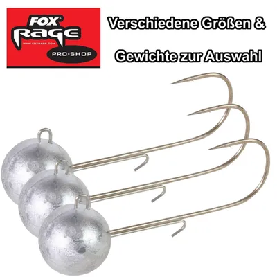 Produktbild von 3 Fox Rage Jigköpfe Round Jigs , Größe:15g / Gr. 1/0