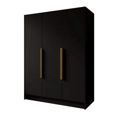 Produktbild von Kleiderschrank Goya I 150 cm (schwarz, goldene Griffe)