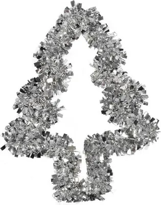 Productafbeelding van Kerstdecoratie, kerstboom om op te hangen, gemaakt van zilverfolie, 30 cm