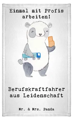 Produktbild von Mr. & Mrs. Panda Handtuch Berufskraftfahrer Leidenschaft - Weiß - Geschenk, gäste wc, Mini-Handtuch, Klein, Gästehandtuch Bunt, Baumwollhandtuch