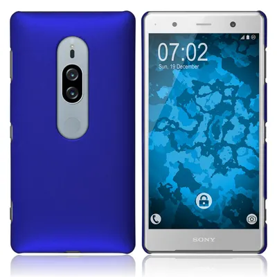 Produktbild von PhoneNatic Case kompatibel mit Sony Xperia XZ2 Premium - Hülle blau gummiert Hard-case Cover