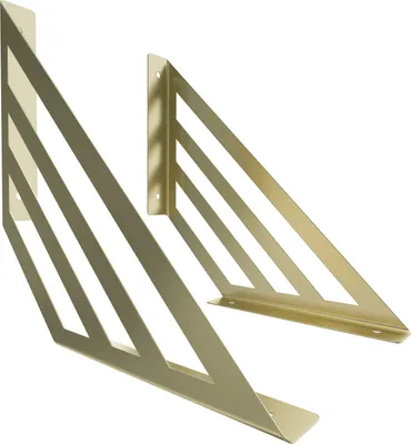 Produktbild von 2x sossai Design Regalträger Truss in Gold 250x250mm Regalwinkel Bücherregal Konsole Regal Halter