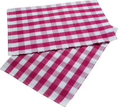 Produktbild von HOMESCAPES Pink kariertes Tischset aus 100% Baumwolle im 2er Pack