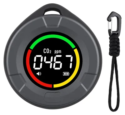 Immagine prodotto di Misuratore di CO2 - Portatile - Display LCD a colori - Con allarme - Mini - Bianco