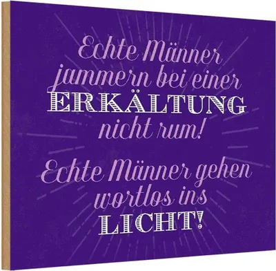 Produktbild von vianmo Holzschild 12x18 cm echte Männer jammern nicht Spruch Zitat