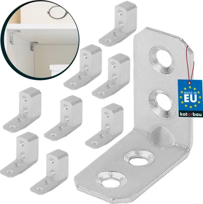 Produktbild von KOTARBAU® 100er Set Winkelverbinder 30 x 30 x 16 x 2 mm mit Sicke Stahl Bauwinkel Montagelöcher Möbelverbinder Verzinkt Schwerlast Holzverbinder Montagewinkel