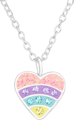 Produktbild von Kette Kinder Silber 925: Mädchen Halskette mit Anhänger Herz (Heart)