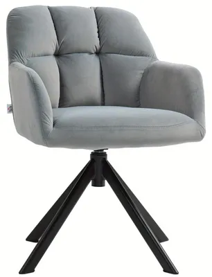 Immagine prodotto di Poltrona girevole - Poltrona da salotto - Sedia con gambe nere - Poltrona relax - Poltrona grigia - Girevole a 360°