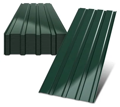 Image de Vigevee, 12 pièces de tôle de toiture, tôle ondulée, tôle profilée, plaques en métal, surface lisse, avec gants, 115x45 cm, 0,25 mm, 6 m², vert