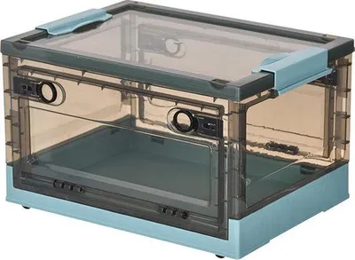 Produktbild von Famanu Aufbewahrungsbox mit Deckel - Transparent, faltbar und mit Rollen
