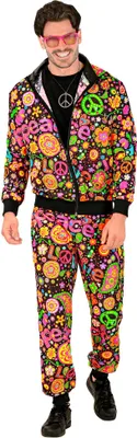 Produktbild von 80er Jahre Hippie Trainingsanzug Gr. S-XXL – Uni - Peace M - 170-175cm