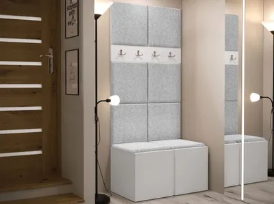 Obrázok produktu pre Stena do predsiene s čalúnenými panelmi 42x42 SELAND 4 - biela / šedá