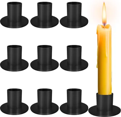 Produktbild von 9 schwarze Kerzenständer, Vintage-Kerzenständer