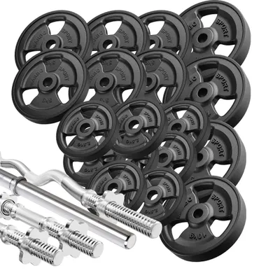 Immagine prodotto di Marbo Sport manubri gommati Tri-Grip set di piastre per pesi 113 kg