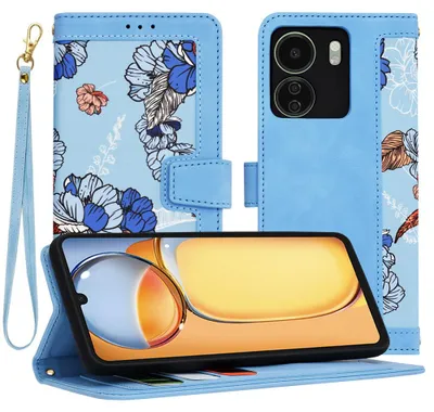 Produktbild von Techsuit FlipCraft Book Wallet Klapphülle mit Kabel für Xiaomi Redmi 13C 4G/Xiaomi Poco C65 - Vibrant Blue